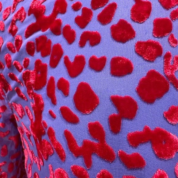 House of Harlow 1960 x REVOLVE Shawna Dress Size SM Cobalt Blue and Red Velvet - Picture 13 of 16